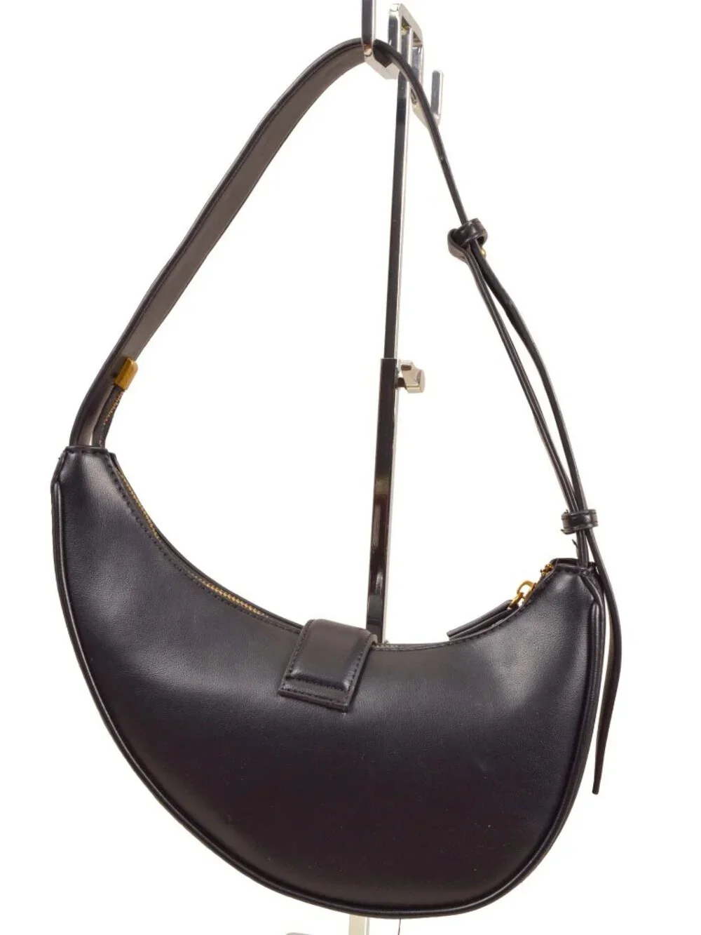 MADISON WEST Black Crescent Boho Shoulder Bag